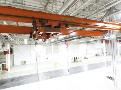 Cleveland Tramrail P&H 10 Ton Double Girder Underhung Bridge Crane 43' Span