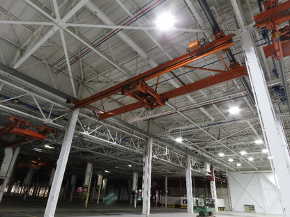 Cleveland Tramrail P&H 10 Ton Double Girder Underhung Bridge Crane 43' Span