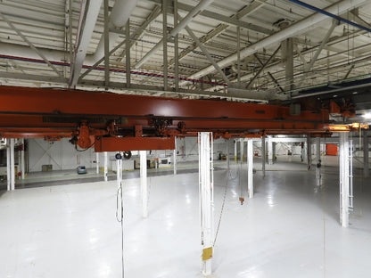 Cleveland Tramrail P&H 10 Ton Double Girder Underhung Bridge Crane 43' Span