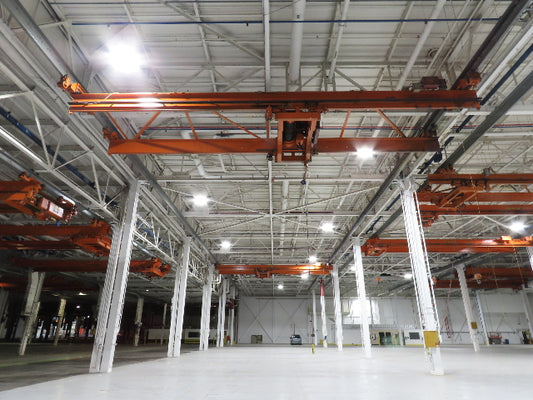 Cleveland Tramrail P&H 10 Ton Double Girder Underhung Bridge Crane 43' Span