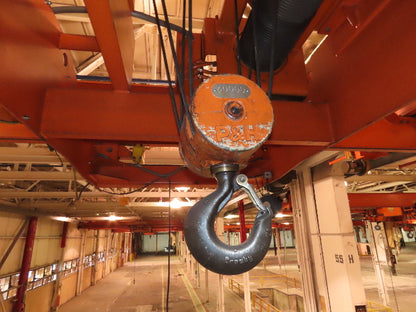 Cleveland Tramrail P&H 15 Ton Double Girder Underhung Bridge Crane 34' 10" Span