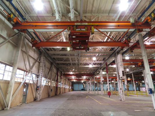 Cleveland Tramrail P&H 15 Ton Double Girder Underhung Bridge Crane 34' 10" Span