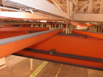 Cleveland Tramrail P&H 15 Ton Double Girder Underhung Bridge Crane 34' 10" Span