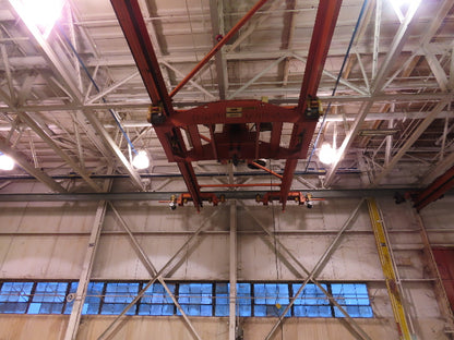 Cleveland Tramrail P&H 15 Ton Double Girder Underhung Bridge Crane 34' 10" Span