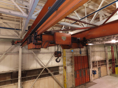 Cleveland Tramrail P&H 11 Ton Double Girder Underhung Bridge Crane 34' 10" Span