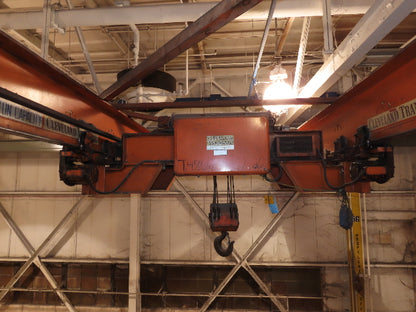 Cleveland Tramrail P&H 11 Ton Double Girder Underhung Bridge Crane 34' 10" Span