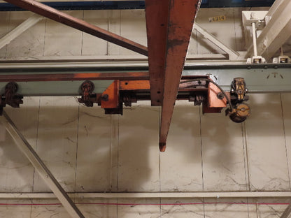 Cleveland Tramrail P&H 11 Ton Double Girder Underhung Bridge Crane 34' 10" Span