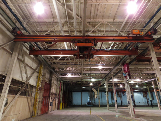 Cleveland Tramrail P&H 11 Ton Double Girder Underhung Bridge Crane 34' 10" Span