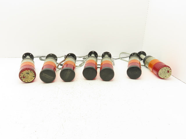 Telemecanique XVA-LC3 Stack Light Tower Red-Amber-White w/Base Lot Of 7