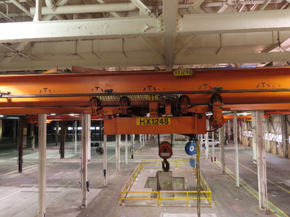 Cleveland Tramrail P&H 11 Ton Double Girder Underhung Bridge Crane 34' 10" Span
