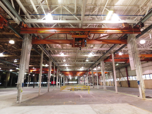 Cleveland Tramrail P&H 11 Ton Double Girder Underhung Bridge Crane 34' 10" Span