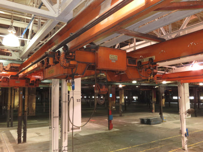 Cleveland Tramrail P&H 15 Ton Double Girder Underhung Bridge Crane 34' 10" Span