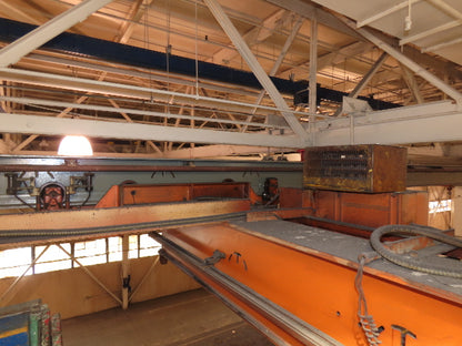 Cleveland Tramrail P&H 15 Ton Double Girder Underhung Bridge Crane 34' 10" Span