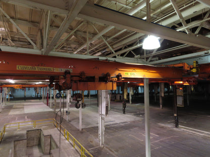 Cleveland Tramrail P&H 15 Ton Double Girder Underhung Bridge Crane 34' 10" Span