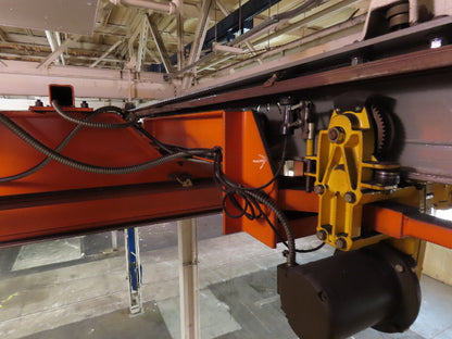 Cleveland Tramrail P&H 15 Ton Double Girder Bridge Crane 34' 10" Span w/Remote