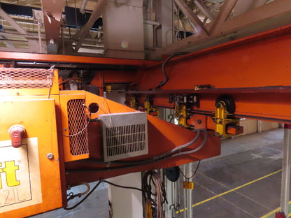 Cleveland Tramrail P&H 15 Ton Double Girder Bridge Crane 34' 10" Span w/Remote