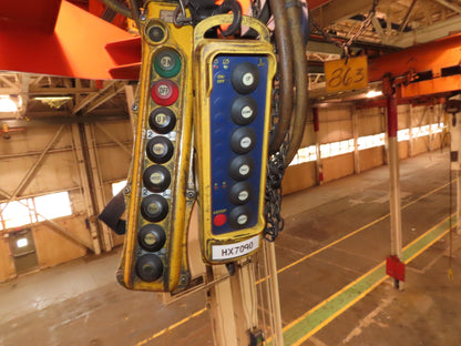 Cleveland Tramrail P&H 15 Ton Double Girder Bridge Crane 34' 10" Span w/Remote