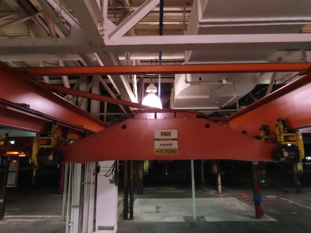 Cleveland Tramrail P&H 15 Ton Double Girder Bridge Crane 34' 10" Span w/Remote