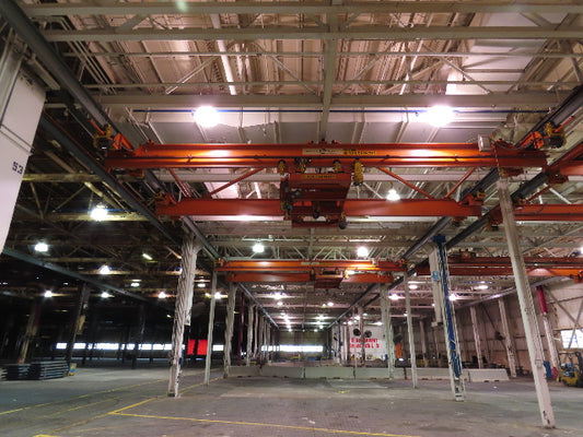 Cleveland Tramrail P&H 15 Ton Double Girder Bridge Crane 34' 10" Span w/Remote