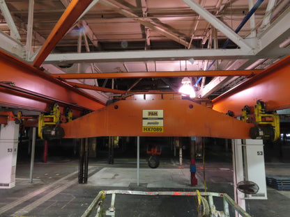 Cleveland Tramrail P&H 15 Ton Double Girder Underhung Bridge Crane 34' 10" Span