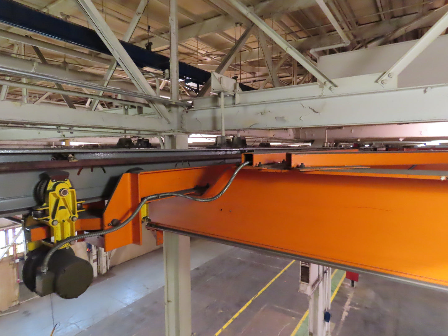 Cleveland Tramrail P&H 15 Ton Double Girder Underhung Bridge Crane 34' 10" Span