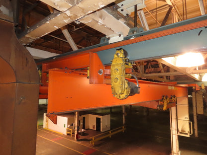 Cleveland Tramrail P&H 15 Ton Double Girder Bridge Crane 34' 10" Span w/Remote