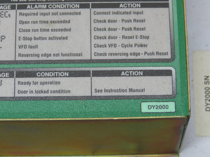 Dynaco DY2000 Dynalogix Logic Door Speed Controller Module 480V 3Hp