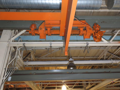 Cleveland Tramrail P&H 15 Ton Double Girder Underhung Bridge Crane 45' Span