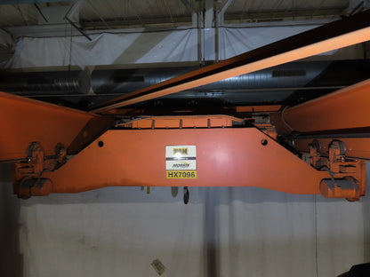 Cleveland Tramrail P&H 15 Ton Double Girder Underhung Bridge Crane 45' Span