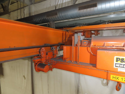 Cleveland Tramrail P&H 12 Ton Double Girder Underhung Bridge Crane 45' Span