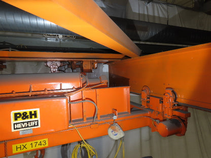 Cleveland Tramrail P&H 12 Ton Double Girder Underhung Bridge Crane 45' Span