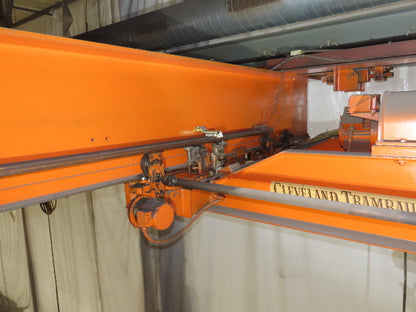 Cleveland Tramrail P&H 10 Ton Double Girder Underhung Bridge Crane 45' Span