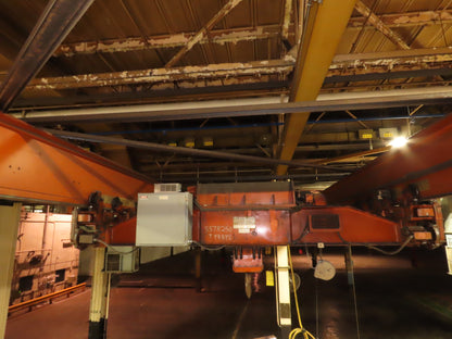 Cleveland Tramrail P&H 15 Ton Double Girder Underhung Bridge Crane 34' 10" Span