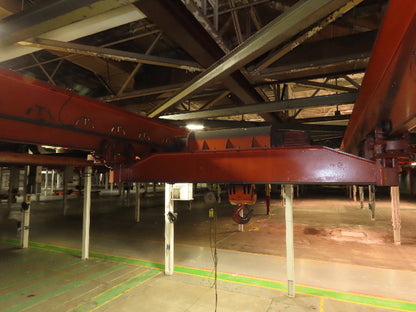 Cleveland Tramrail P&H 15 Ton Double Girder Underhung Bridge Crane 34' 10" Span