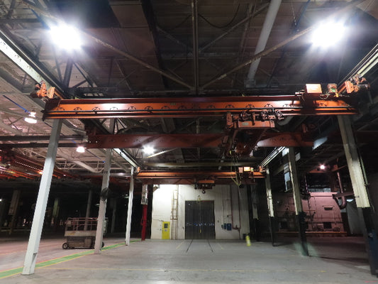 Cleveland Tramrail P&H 15 Ton Double Girder Underhung Bridge Crane 34' 10" Span