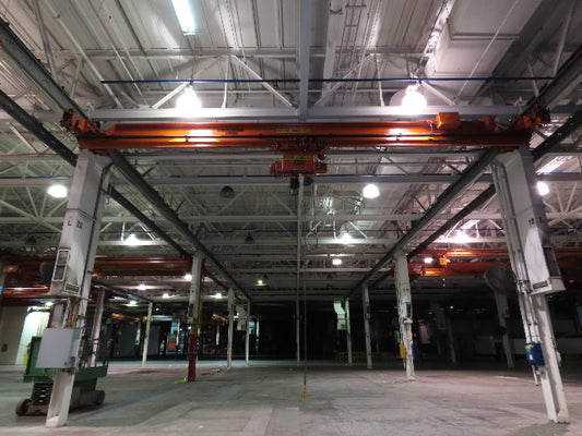 Cleveland Tramrail P&H 6 Ton Single Girder Underhung Bridge Crane 35' 10" Span