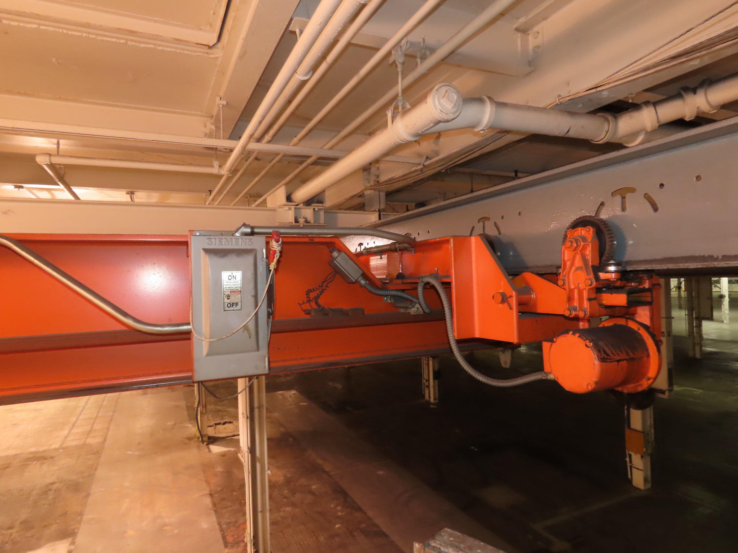 Cleveland Tramrail P&H 5 Ton Single Girder Underhung Bridge Crane 34' 10" Span