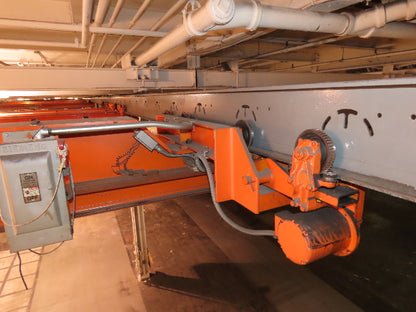 Cleveland Tramrail P&H 5 Ton Single Girder Underhung Bridge Crane 34' 10" Span