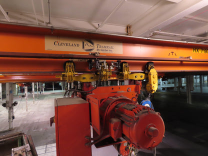 Cleveland Tramrail P&H 5 Ton Single Girder Underhung Bridge Crane 34' 10" Span
