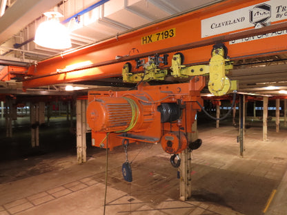 Cleveland Tramrail P&H 5 Ton Single Girder Underhung Bridge Crane 34' 10" Span