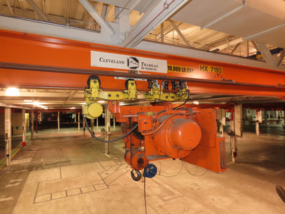 Cleveland Tramrail P&H 5 Ton Single Girder Underhung Bridge Crane 34' 10" Span