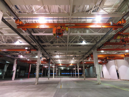 Cleveland Tramrail P&H 5 Ton Single Girder Underhung Bridge Crane 34' 10" Span