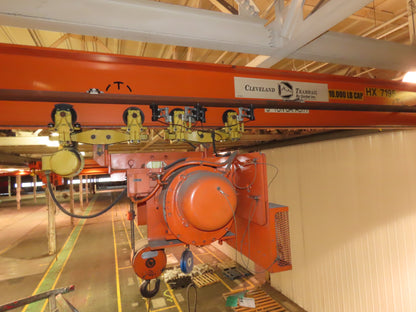 Cleveland Tramrail P&H 5 Ton Single Girder Underhung Bridge Crane 35' 10" Span