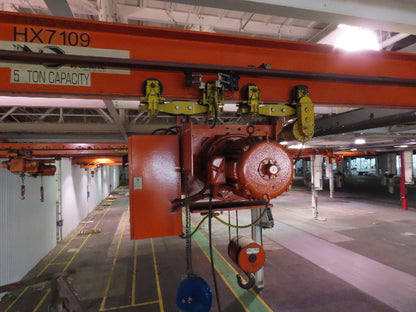 Cleveland Tramrail P&H 5 Ton Single Girder Underhung Bridge Crane 35' 10" Span