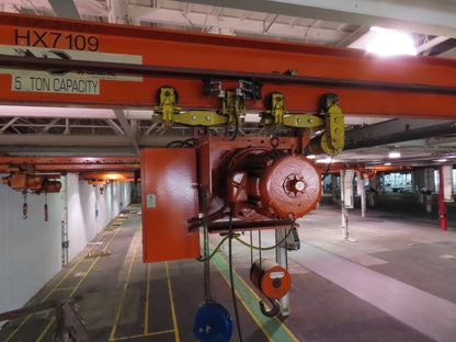 Cleveland Tramrail P&H 5 Ton Single Girder Underhung Bridge Crane 35' 10" Span