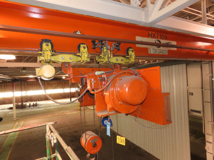 Cleveland Tramrail P&H 5 Ton Single Girder Underhung Bridge Crane 35' 10" Span