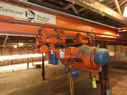 Cleveland Tramrail P&H 4 Ton Single Girder Underhung Bridge Crane 34' 10" Span