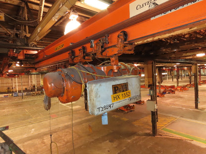 Cleveland Tramrail P&H 4 Ton Single Girder Underhung Bridge Crane 34' 10" Span