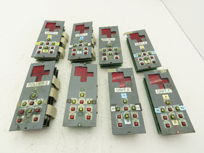 PressTech Controls/Crosfield 7602-9980-00B Control Panel Unit w/ Board Lot Of 8