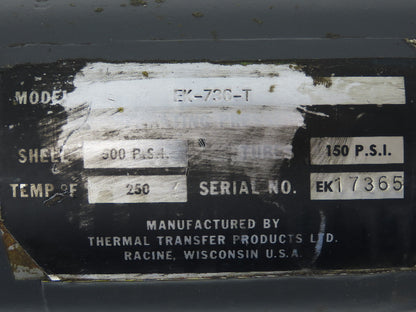 Thermal Transfer EK-736-T Oil Cooler Shell & Tube Heat Exchanger 2-Pass